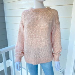MADEWELL PINK BAEZ PULLOVER BALLOON SLEEVE SWEATER